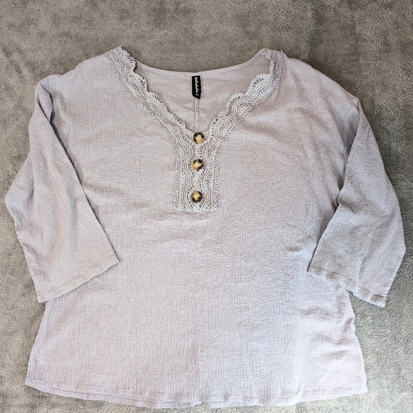 Just Fashion Now tunic xl crochet style around neck greyish color - Picture 7 of 8